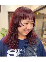 ナループロアオハナ(Nalu pu loa ohana)&nbsp;ブリーチなし/ボルドーカラー/バーガンディ/顔周りレイヤー/赤毛