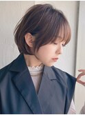 エアリー感xまるみショートボブxグレージュカラー