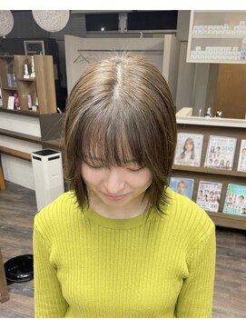 フレームヘア frame hair ボブ×オリーブベージュ