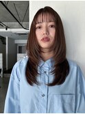 小顔前髪メルティカラーフェミニンロング似合わせレイヤーカット
