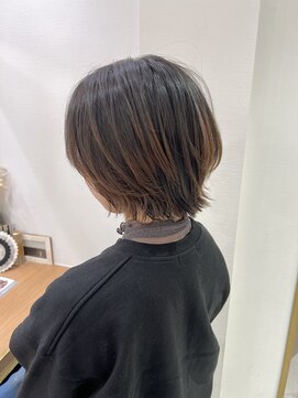 ロンドアベニール 北千住(Lond avenir) ウェーブミディアムメルティカラー×ブリーチなしボブ韓国北千住