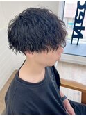 韓国マッシュ　波巻きツイストスパイラルフェザーパーマ