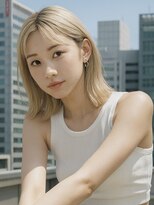 トリコ(torico)&nbsp;切りっぱなしボブ&ブリーチカラー