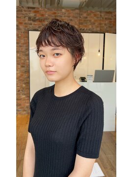 ホヌン 茅ヶ崎(Honnun) 抜け感×オン眉ショートパーマ/茅ヶ崎