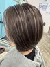 ベージュ、ブラウン系　カット＋ナチュラルハイライト＋カラー