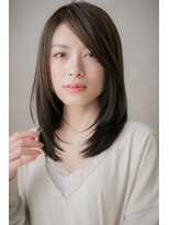 カバーヘア イヴ 戸頭店(COVER HAIR EVE) チャコールグレー小顔前下がりストレート301Y戸頭20代30代40代