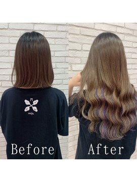 エクステ専門店 あるじゃんすー 水戸店 カシスカラー#シールエクステ#メルティカラー#ラフウェーブ#水戸