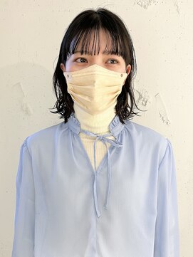 ラミエ バイ メルト 吉祥寺(lamie by melt) "久保田"切りっぱなしボブワイドバングボブパーマ結べるボブ
