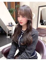 ワン バイ ジエクト(One by The Ect)&nbsp;エアリーロング似合わせカットフルバングアッシュブラウン