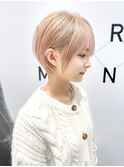 丸みショート/ピンクベージュ20代30代40代
