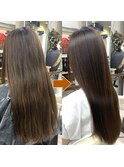 即実感&持続質感チェンジ♪髪の毛サラサラすとん施術ヘア