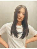 ミディアム顔周りレイヤーおくれ毛前髪長岡/新潟/宮関