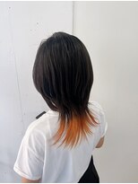 リッチアンドアンジー(RICCI&ANGIE)&nbsp;裾カラー　ビビットオレンジ　ウルフ