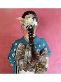 成人式ヘアセット(編みおろしアレンジ)