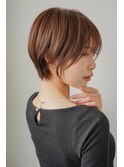 ブリーチなしモカブラウンくびれ小顔ショートボブ大人ナチュラル