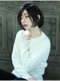 黒髪　エフォートレス　抜け感　ミニマルボブ　用賀　美容室