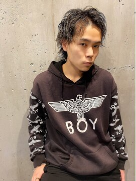 ラグシス ザ バックルーム(LUXIS THE BACK ROOM) ミディアム外ハネ×スパイラルパーマ