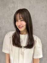 エアー 青山(AIR) 透明感ペールベージュ×ローレイヤーロング×シースルーバング