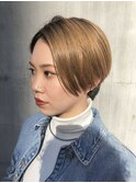 【 Devellope.】ハンサムショート　ベージュカラー　ブリーチ