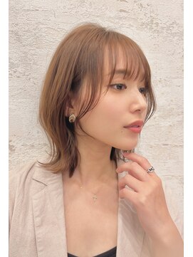 ロンド クラン 岡崎(Lond Clan) 小顔ヘア ヌーディーカラー 韓国ボブ 切りっぱなしボブ