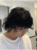 韓国マッシュウルフツイストスパイラルパーマセンターパート