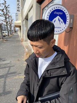 チャプター 問屋町(chapter) メンズフェードクロップカットダウンパーマイージーパーマ眉毛
