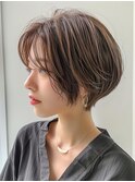 イメチェン 外ハネ ボブ 美髪 ワイドバング ブルーブラック