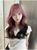 【天神美容室】韓国風巻き×デザインカラー×ルーツカラー
