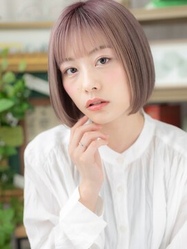 カバーヘア ブリス 上尾西口店(COVER HAIR bliss) ■シルキーベージュ前下がり切りっぱなしボブ314上尾20代30代