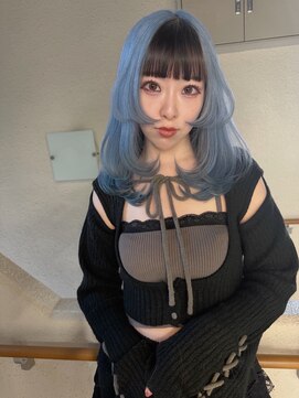 イェッカ パビル(YECCA pabil) 水色とバングデザイン