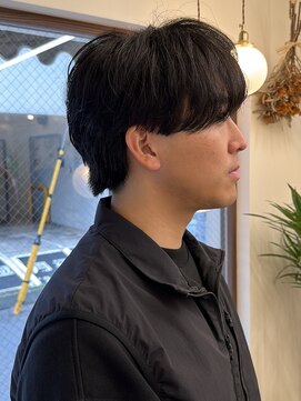 ピコット(P cott) ルーズパーマシースルーマッシュシャドウパーマメンズカット