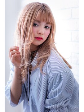 エルデ ナインズ ヘアー スタンド 川口店(elde 9's HAIR STAND) 99エフォートレスセンターパート&マーメイドアッシュハニーヘア