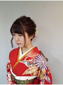 生花で華やか成人おめでとうございますヘア！