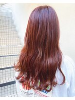 モルニ(MORNI)&nbsp;チェリーレッド_マロンベージュ Aラインボブ かきあげ