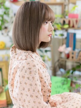 カバーヘア イヴ 戸頭店(COVER HAIR EVE) ★ミルクティーアッシュ斜めバング前下がりボブ10代20代30代★8