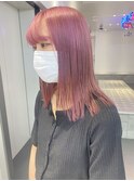 ピンクベージュ/ダブルカラー/ケアブリーチ/髪質改善/原宿