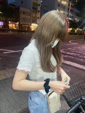 ミニム ヘアー(minim hair) 【minim×高橋】ブリーチ1回オリーブベージュ