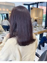 大人かわいいラベンダーグレーブリーチなしダブルカラー