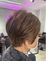 ラッキーヘア 加古川(Lucky Hair)&nbsp;ベージュブラウン白髪ぼかしカラー×大人ショート【芝崎】