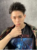 アップバング七三オールバック中華ヘアメンズショート