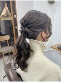 【ヘアセット】ふわっとニュアンスポニーテール♪