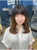 黒髪/ボブルフ/小顔/レイヤーカット/姫カット/ミディアム