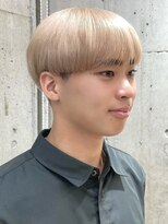 サンクマーケット 渋谷(cinq MARKET) 韓国風メンズミルクティーベージュダブルカラーハイトーンカラー