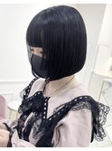ぱっつん前髪＋ナチュラル前下がりボブ＋姫カット　＊Lilme＊