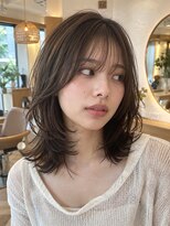 ノエルヘアー(Noel hair) ロング/バタフライカット/2WAYバング/グレージュ (1)