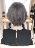 ひし形丸みショート☆アッシュグレージュブリーチデザインカラー