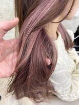 セル(CELL)&nbsp;インナーカラー　くすみピンク×ブラウンカラー