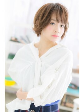 ミック ヘアアンドメイク アップ 駒込店(miq Hair&Make up) ベビーバングシルキーベージュ外ハネボブルフb1