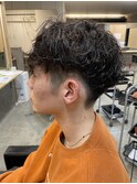 メンズマッシュパーマ波巻きスパイラルパーマ
