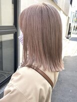 ダブルカラーピンクベージュベージュカラーケアブリーチレイヤー
